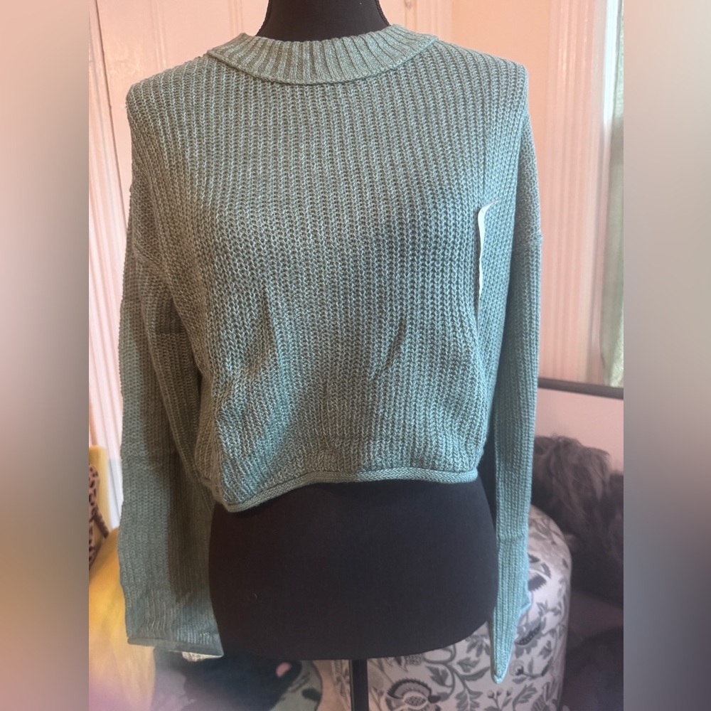 Wild Fable Textured Green Sweater